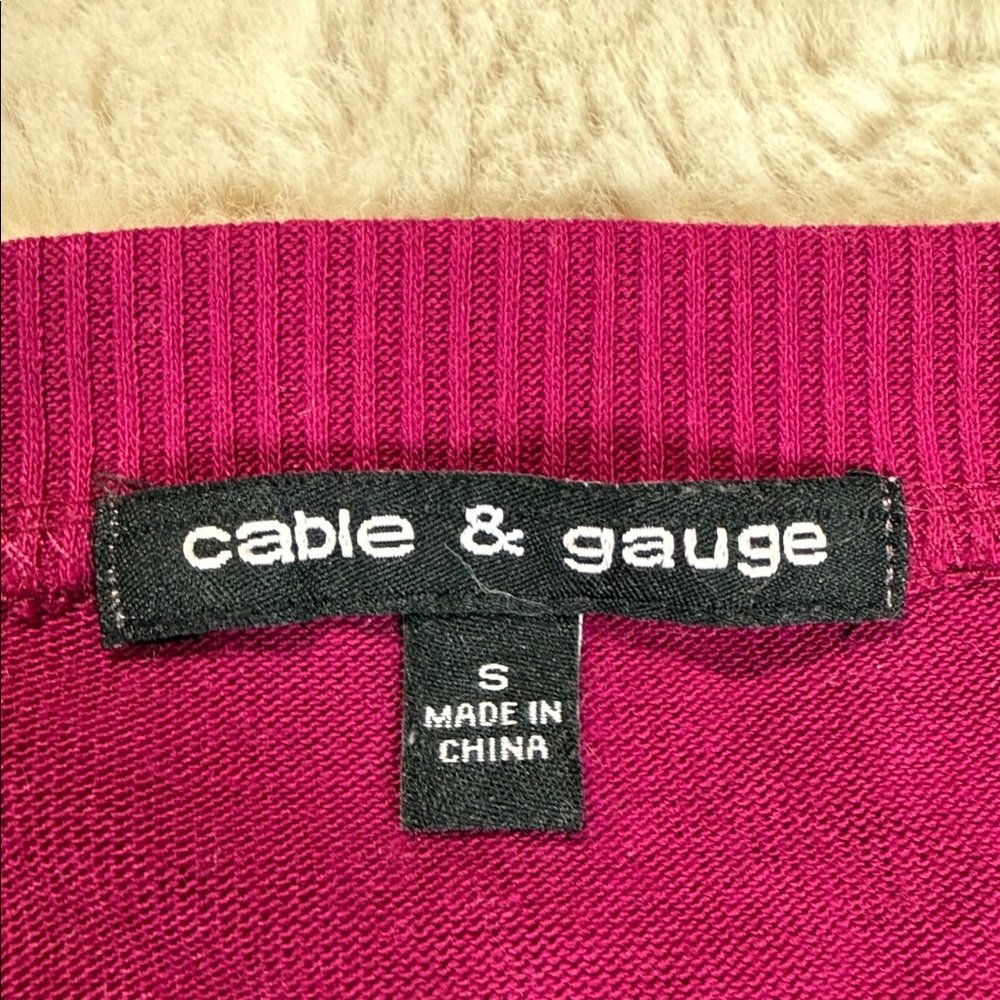 Cable & Gauge Sweater Raspberry Small Spring Summer - Picture 7 of 9